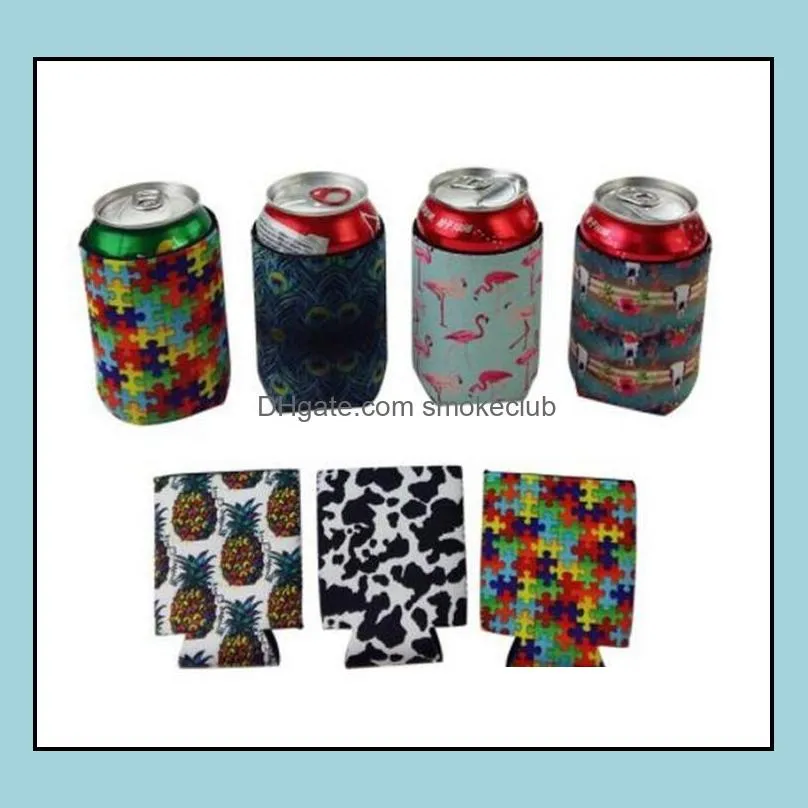 Beer Can Sleeves Neoprene Color Colorful Printing Cups Cover For Summer Can Cooler Cola Cooling Protection DHL free