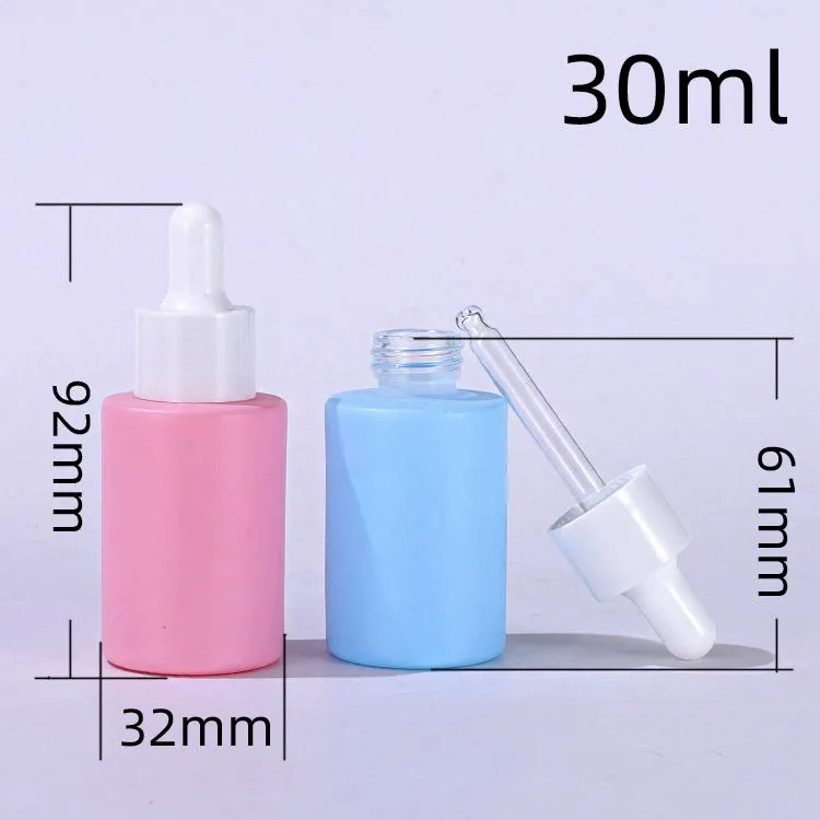 Macaron color glass dropper bottle for  oil perfume 30ml 1oz fashion cosmetic containers portable refillable travel size