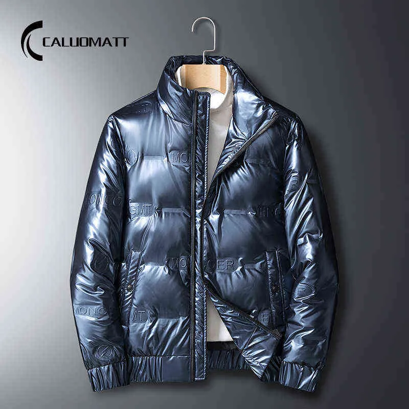 90% Biała Kaczka Down Piórka Kurtka Mężczyźni Winter Fashion Parkas Mens Casual Bomber Winbreaker Kurtka Stojak Collar Slim Down Płaszcze Y1103