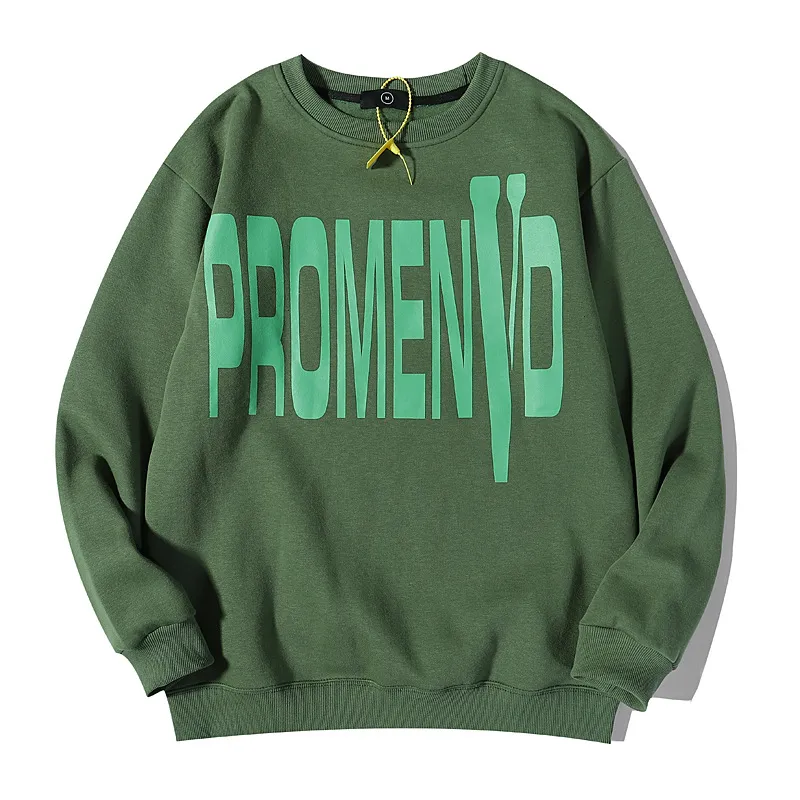 Joint Men's Hoodies vlones pull vert hip-hop marée marque automne et hiver lâche oversize col rond haut