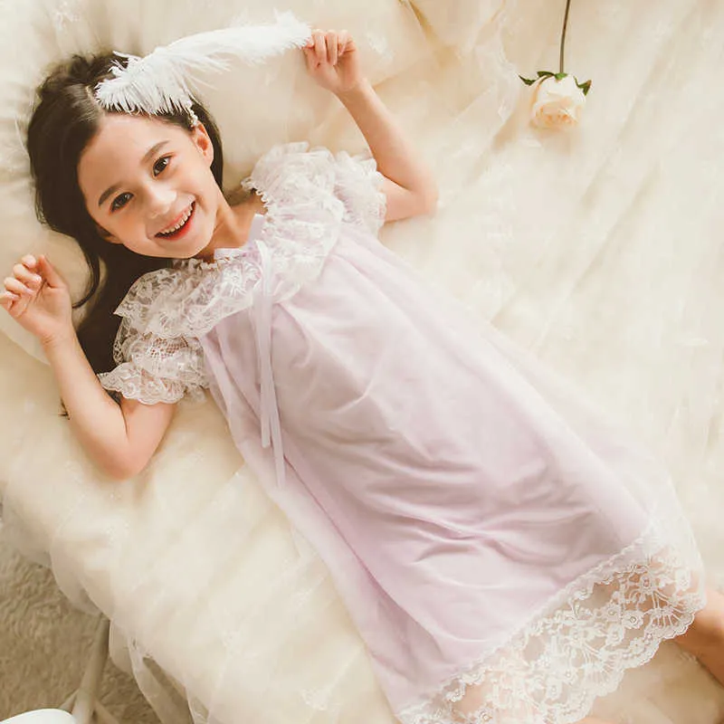 Girls' Lace Nightgowns: Spring/Summer Sleepwear Pajamas for Kids, Sizes 12,  10, 8, 6, 5, 4 Years