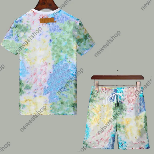 2021 Nuevo diseñador de verano Setssuits Conjuntos Moda Moda Azul Camo Imprimir Trajes Corrientes Tshirt Shorts Tshirts Tee Top Sportswear Shirt M3XL