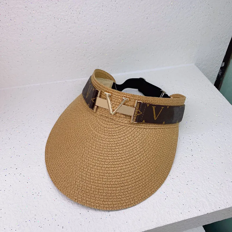 الأزياء قبعة الشمس مصمم قبعة النساء الرجال Casquette قناع أعلى فارغة قبعات القبعات رجل قبعة بحافة كوخ الصيف فاشن الفاتحة D217104F