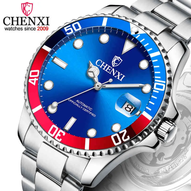 Chenxi Men Watch Automatic Mechanical Watches Role Date Top Luxury Brand Men's Wrist Watch Clock Gifts for Men Relogio Masculino Q0524