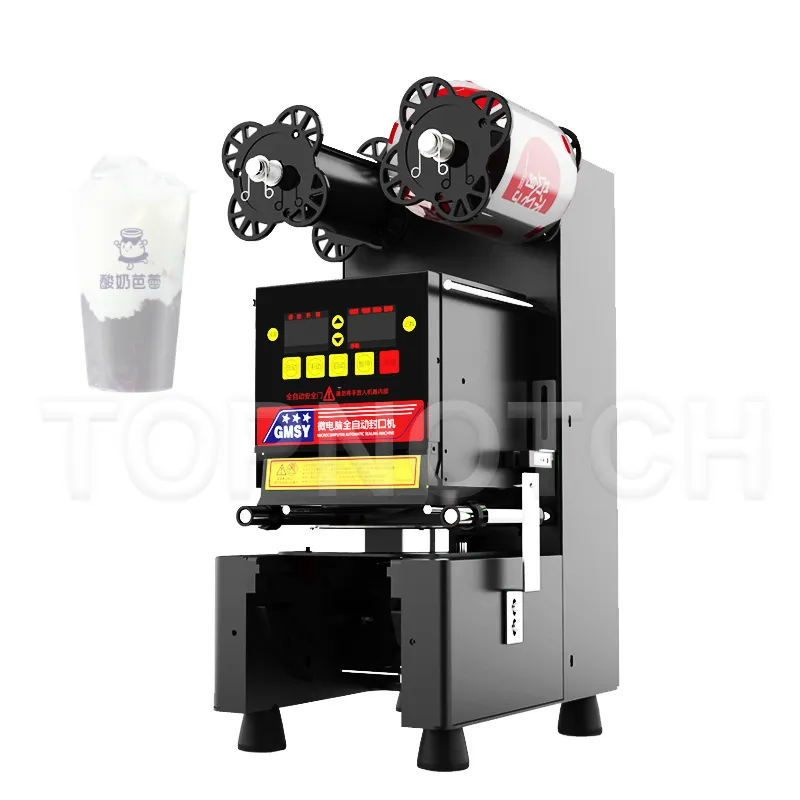 Automatisk snabbmatbutik Förseglingsmaskin för mjölkfruktjuice Kaffekopp Sealer