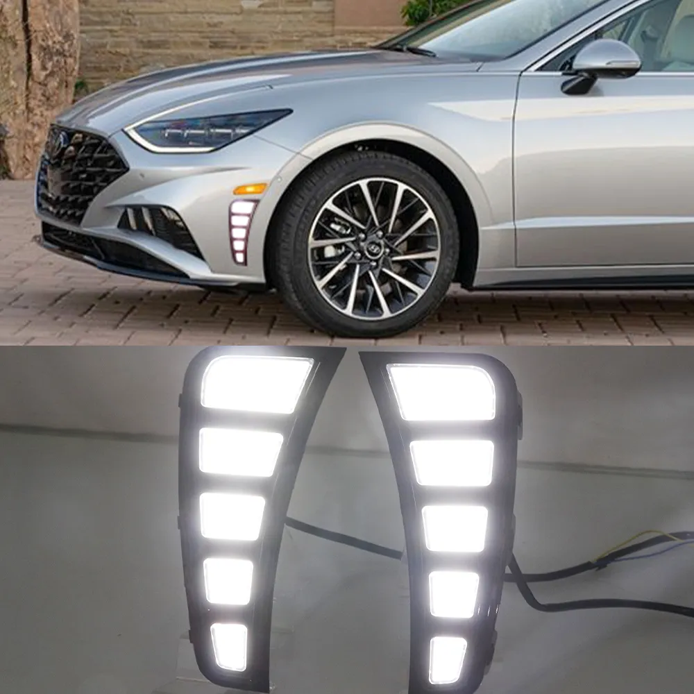 1 zestaw dla Hyundai Sonata 2020 2021 Dynamiczny Turn Yellow Signal Car Lampa Wodoodporna LED LED Light Runging Light