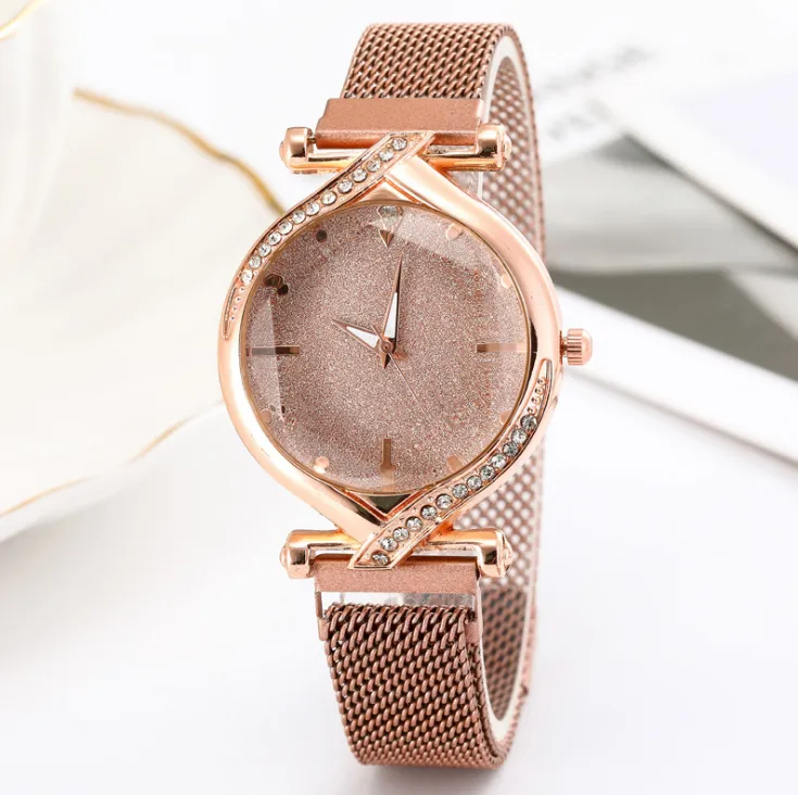 Star Simple Temperament Womens Watch Maganetic Buckle Mesh Belt Female  Watches Fashion Trendy Quartz Wristwatches Multicolour Optional