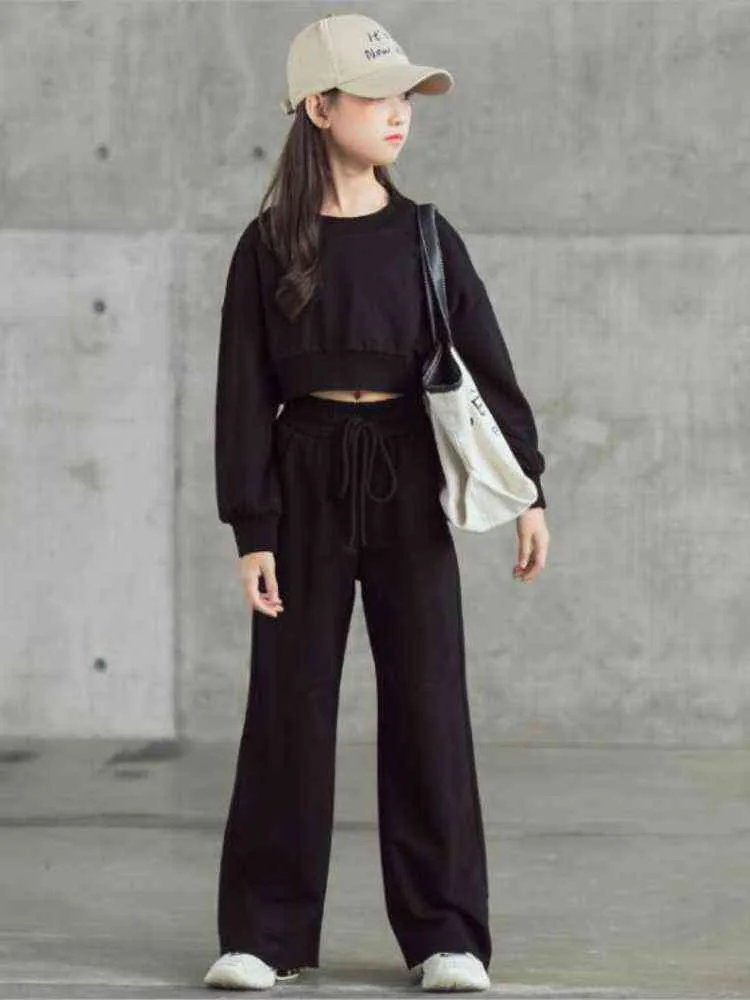 Sporty Teenage Girls Clothing Set In Short Top And Wide Leg Pants, Loose  Fit, Set In Sizes 6 16 Item #211104324c From Oiioq, $33.11