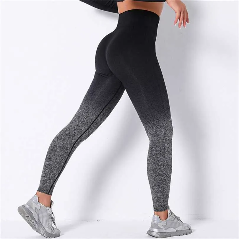 Gym Naadloze Leggings Dames Sport Fitness Vrouw Workout Leggins Dames Zwart 211204