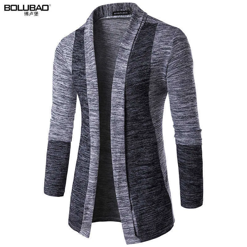 BOLUBAO Brand-Clothing Spring Cardigan Male Fashion Quality Cotton Sweater Men Casual Gray Redwine Mens Sweaters 210929