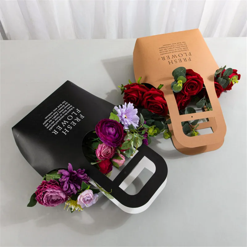 Sac Cadeau En Papier Motif Floral - Taille Et Quantité Au Choix - Neuf