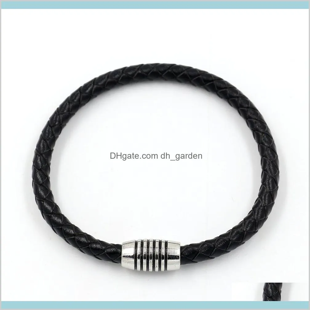 weave leather bracelet silver gold magnetic clasp braid bracelet wristband cuff women men fashion jewelry will and sandy drop ship