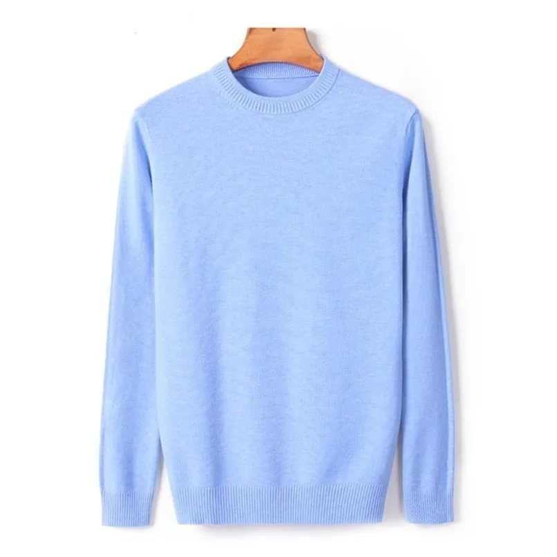 10 kolorów Męska gruba okrągła szyja sweter jesień / zima dorywczo wysokiej jakości pulower ciepły sweter męskie ubrania marki 210909