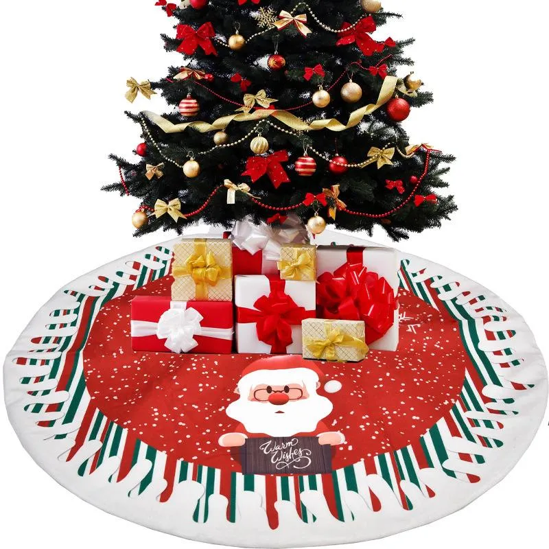 Xmas Floor Mat Party Decor Fashion Christmas Tree Skirt Chic Linen Carpet Cover for home LLD10621