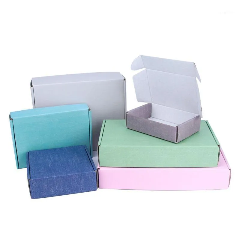 Gift Wrap 5st / 10pcs Color 3-Layer Korrugerad förpackning Carton Festival Party Box stöder anpassad storlek och tryckt logotyp