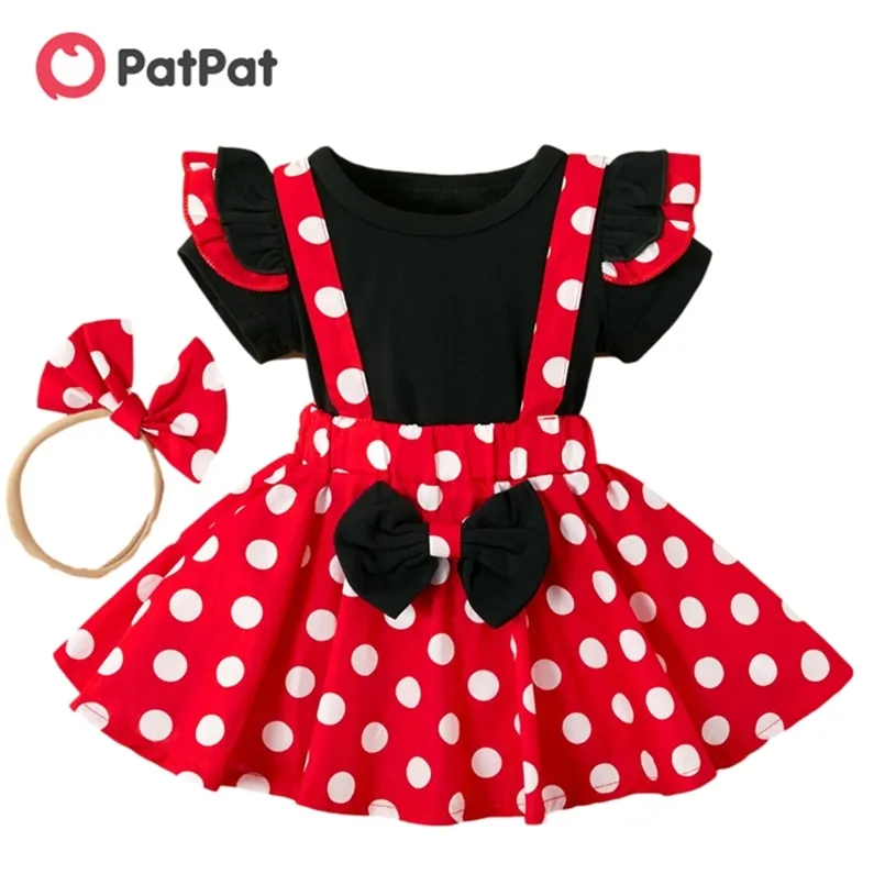 Arrival Spring and Suumer Baby Girl Sweet Polka Dot Dress t-shirt Sets Baby's Clothing 210528