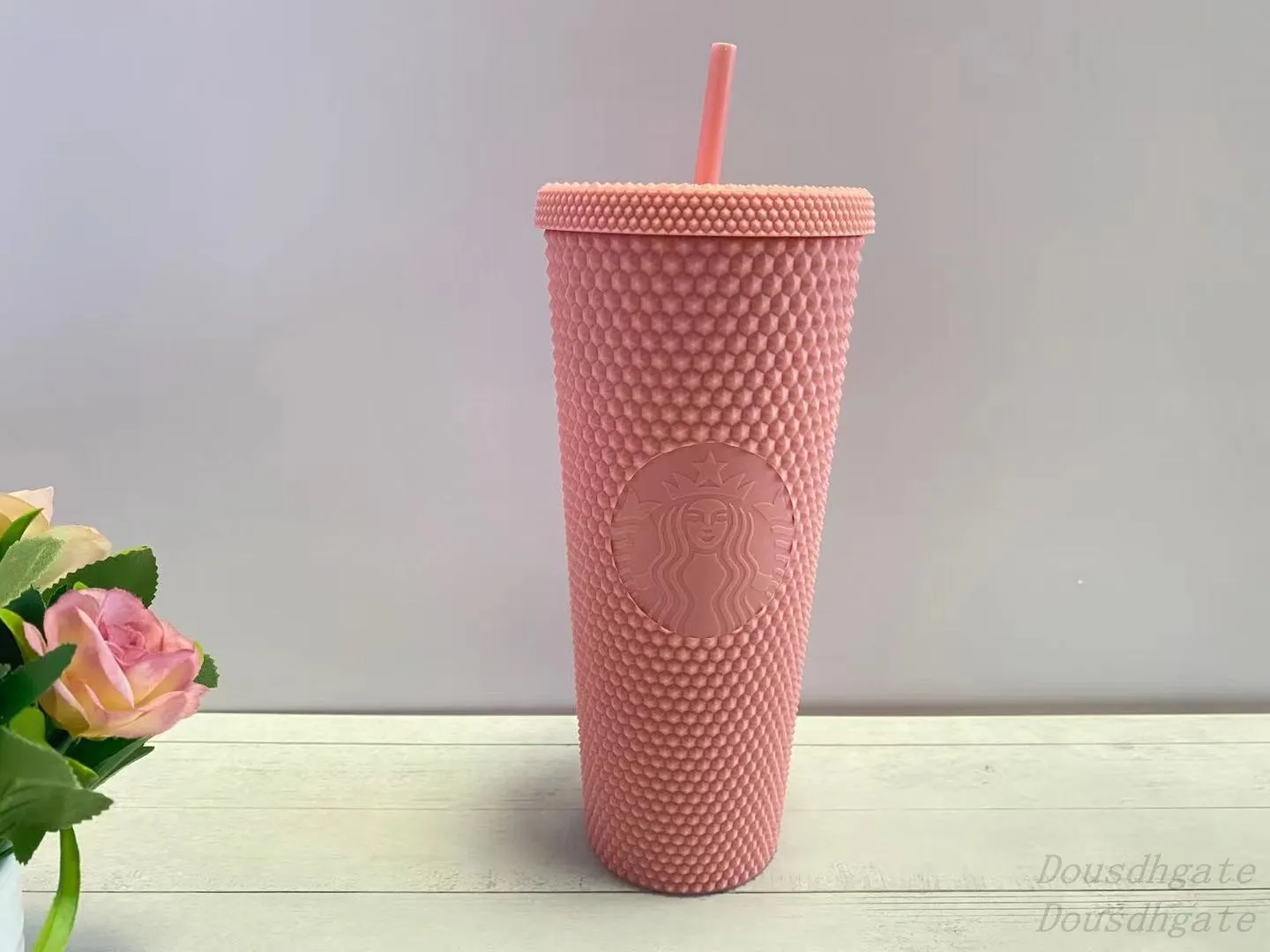 Starbucks Double Pink Durian Laser Straw Cups 710ML Tumblers Mermaid Plastic Cold Water Coffee Cup Gift Mugs Von 25 73 DHgate