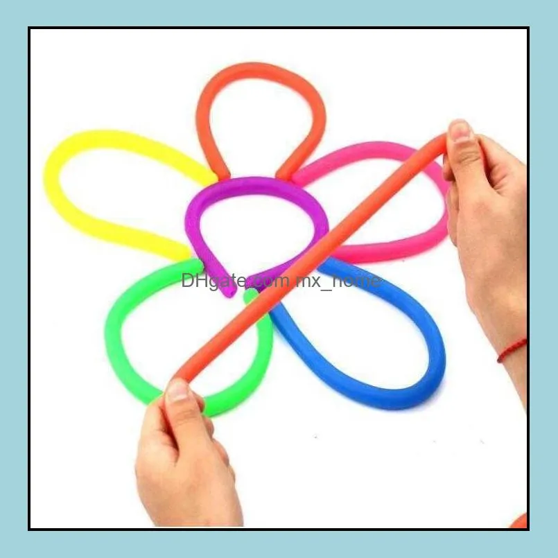 Party Favor Fidget Abreact Decompression Rope Toy Flexible Glue Noodle Ropes TPR Hyperflex Stretchy String Neon Slings Stress Reliever Tools OOD5292 ZWUC