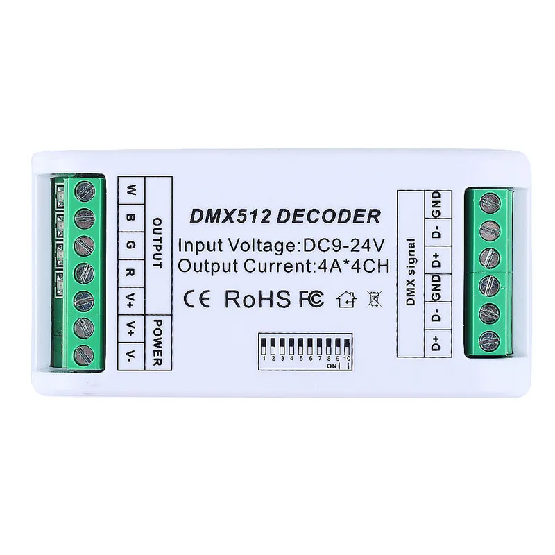 NEW Светодиодная полоса контроллера Dimmers 4CH Mini DMX 512 Decoder RGB контроллеры консоли USE украшенные осветительные огни DIMMER DC12V-24V