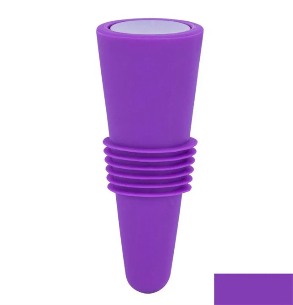 Factory Barware Bar Products Wine Stopper Colorful Silicone + Stainless Steel Outlet Cap, Bottle Cover, Beverage Bottle Stoppers