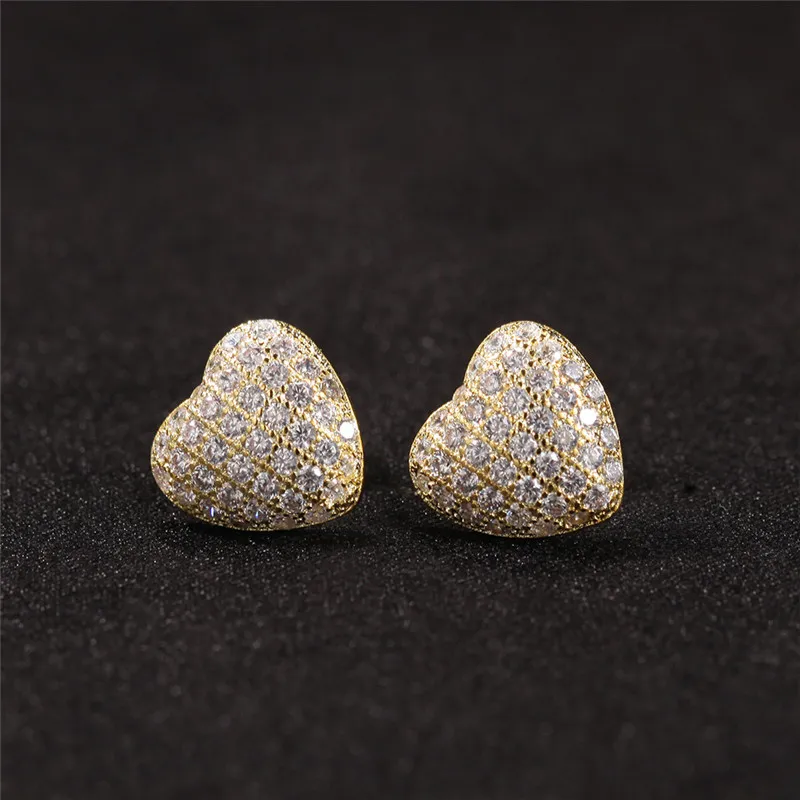 Orecchini A Cuore In Argento Sterling Placcato Oro, Con Madreperla E Chiusura A Farfalla, Eleganti E Minimal
