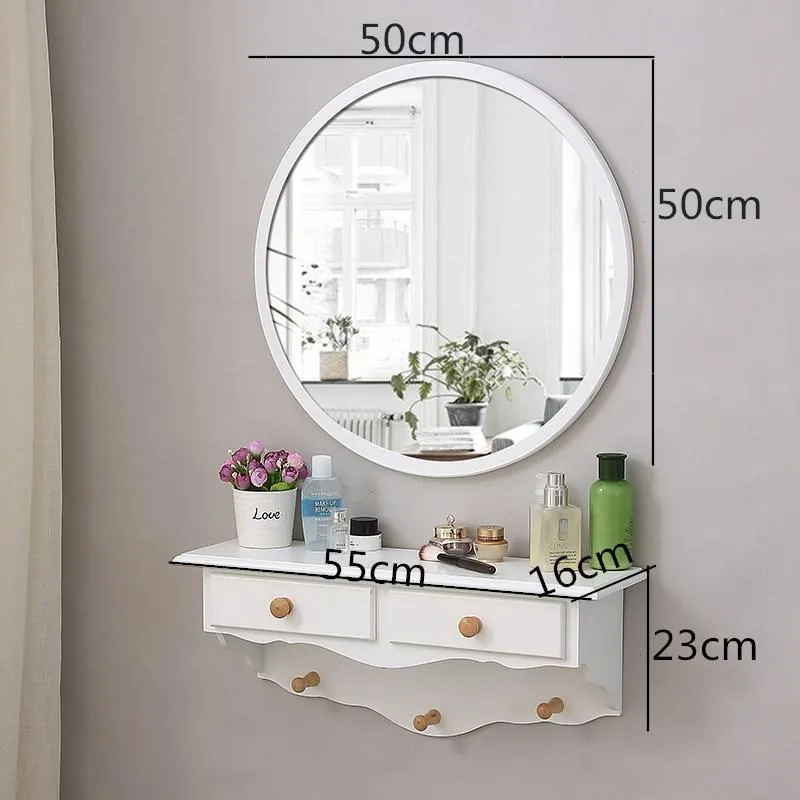 Buy Aviva Wall Mounted Dressing Mirror (Flowery Wenge-Frosty White Finish)  at 39% OFF Online | Wooden Street