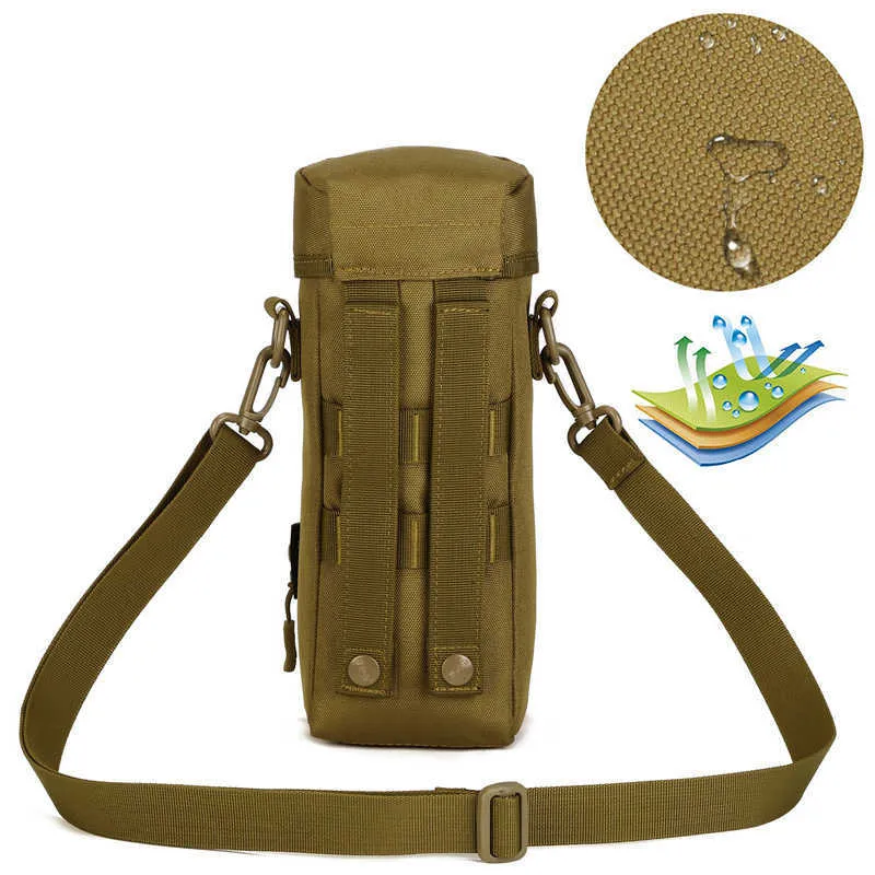 Protector Plus Tactical 800ML Kettle Bag, Sac à bandoulière de camping de voyage militaire, Sac à bandoulière de randonnée Molle, Sac de vélo en plein air Y0721