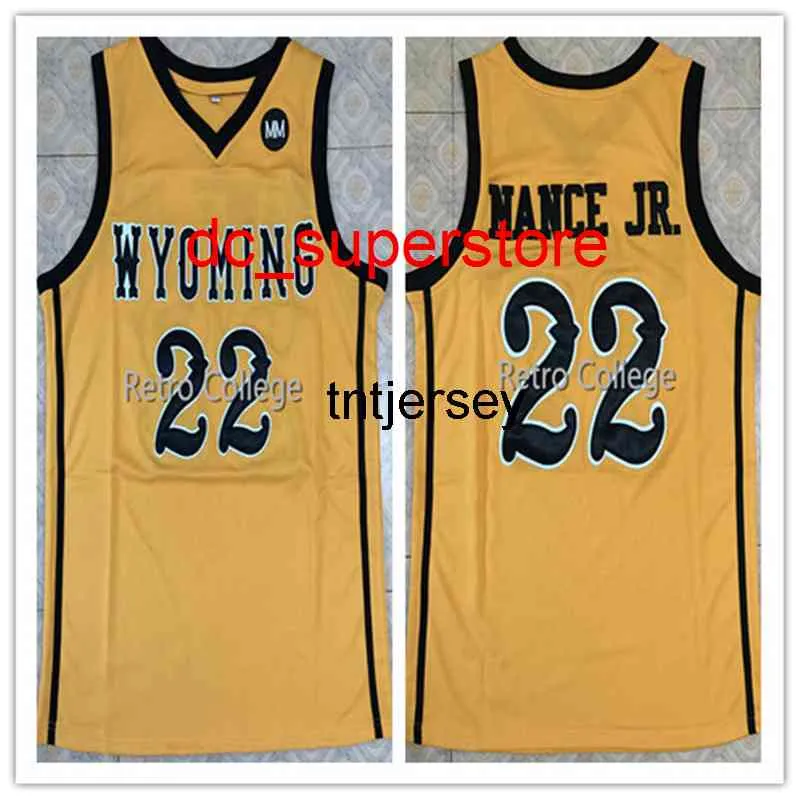 100% cousu 22 Larry Nance Jr Wyoming Basketball Jersey Hommes Femmes Jeunesse Numéro personnalisé Nom Maillots XS-6XL