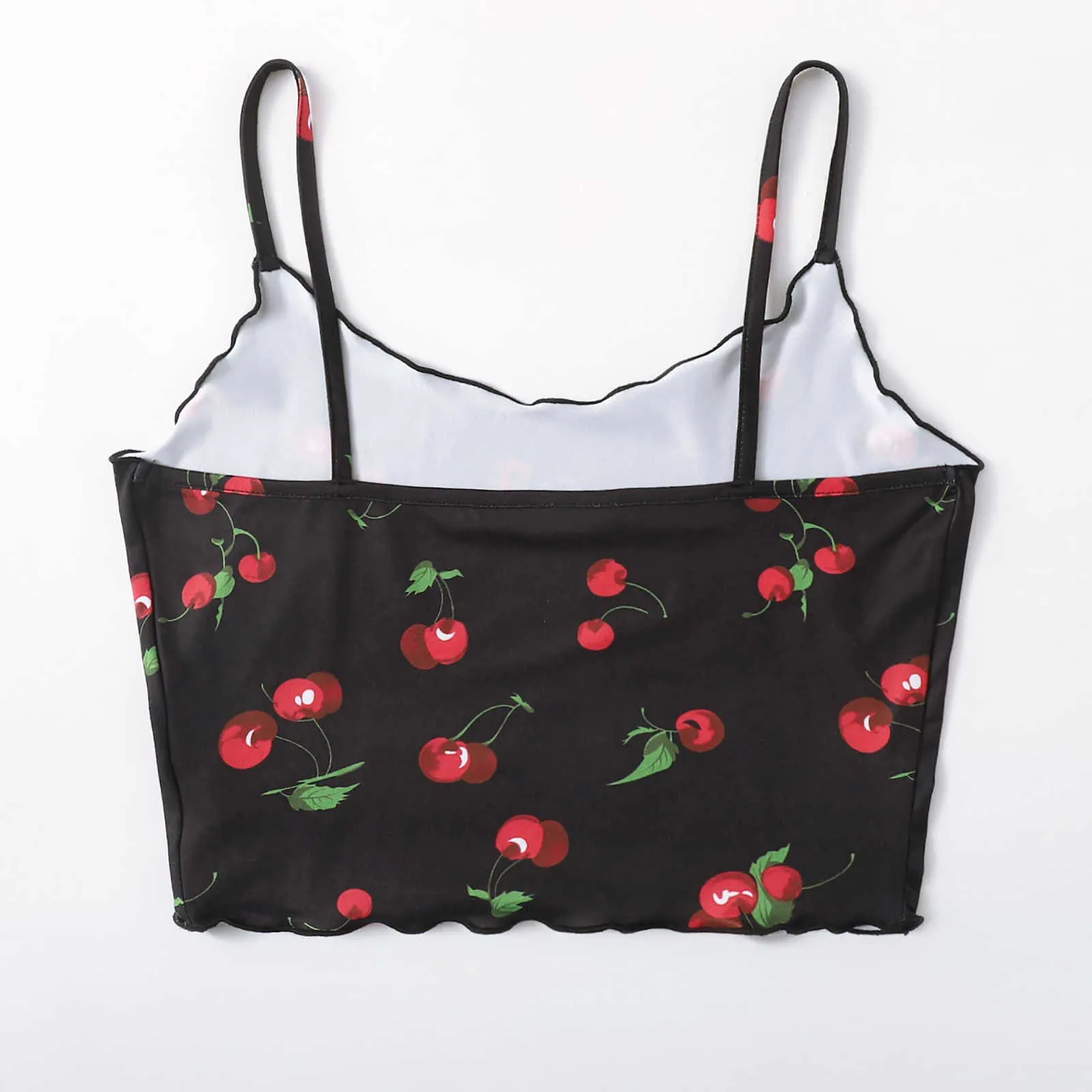 トップス Cherry Pattern Strap Top Shipping in mid-August]Cherry Pattern Strap Top