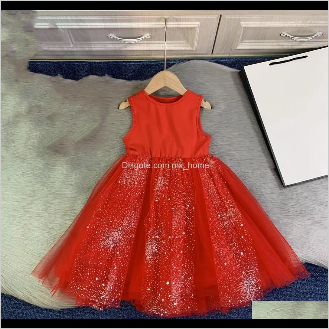 fashionable and beautiful stitching dress skirt with five corners super classic embroidery hot stamping inlaid girls skirt 