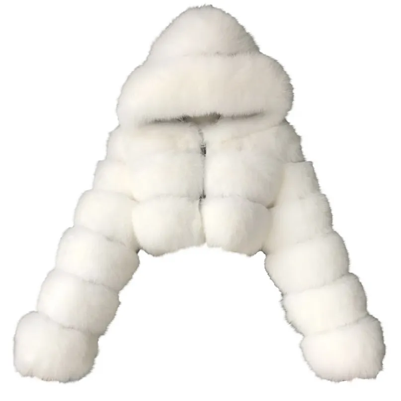White faux fur cropped jacket hotsell