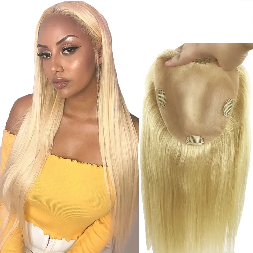 15x16cm Women Topper Silky Straight 5x5" Brazilian Virgin Human Hair Top Closures Natural Scalp