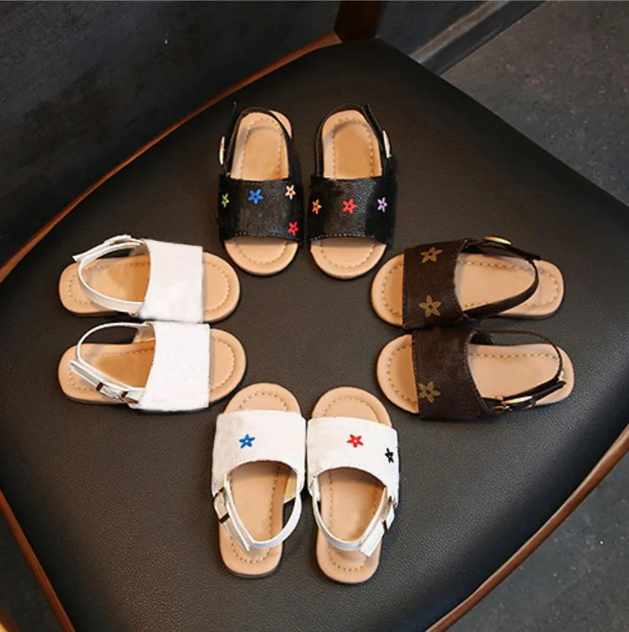 Kinderen meisjes sandalen prinses schoenen zomer mode baby antislip zachte peuter kinderen jongen strand plaid afdrukken kind schoen schattige bloemblad print slippers comfortabel stijlvol