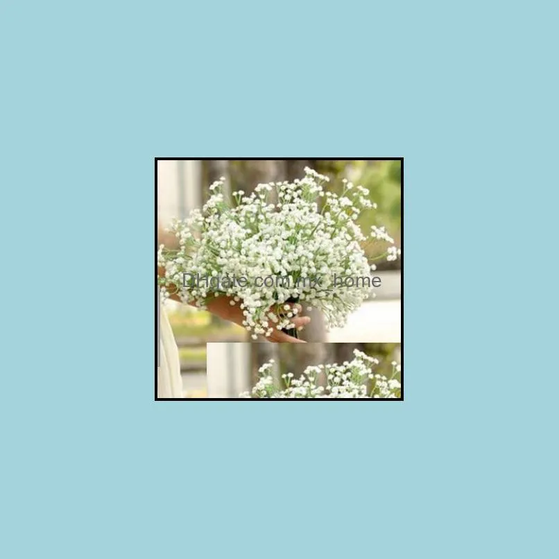 Gypsophila Silk Baby Breath Artificial Fake Flowers Plant Home Wedding Party Decoration Drop Delivery 2021 Dekorativa kransar Festlig supp