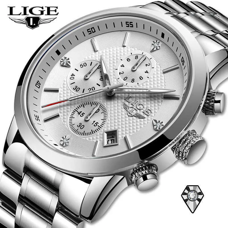 Watch Herren Lige Mode Sport Herrenuhren Top Marke Luxus Quarz Uhr Full Steel Wasserdichte Armbanduhr Relogio Masculino 210527