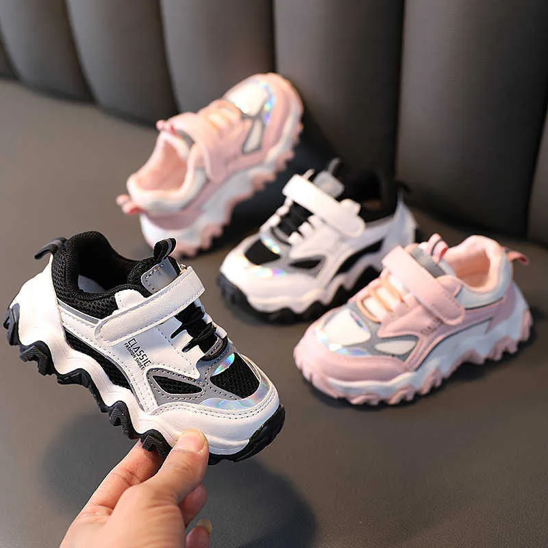 Athletic Outdoor Breathable Mesh Baby Boy Shoes Black Pink Kids Trainers Toddler Girl Sneaker 2021 Spring Summer Antiskid Children Shoes D12043 AA230503