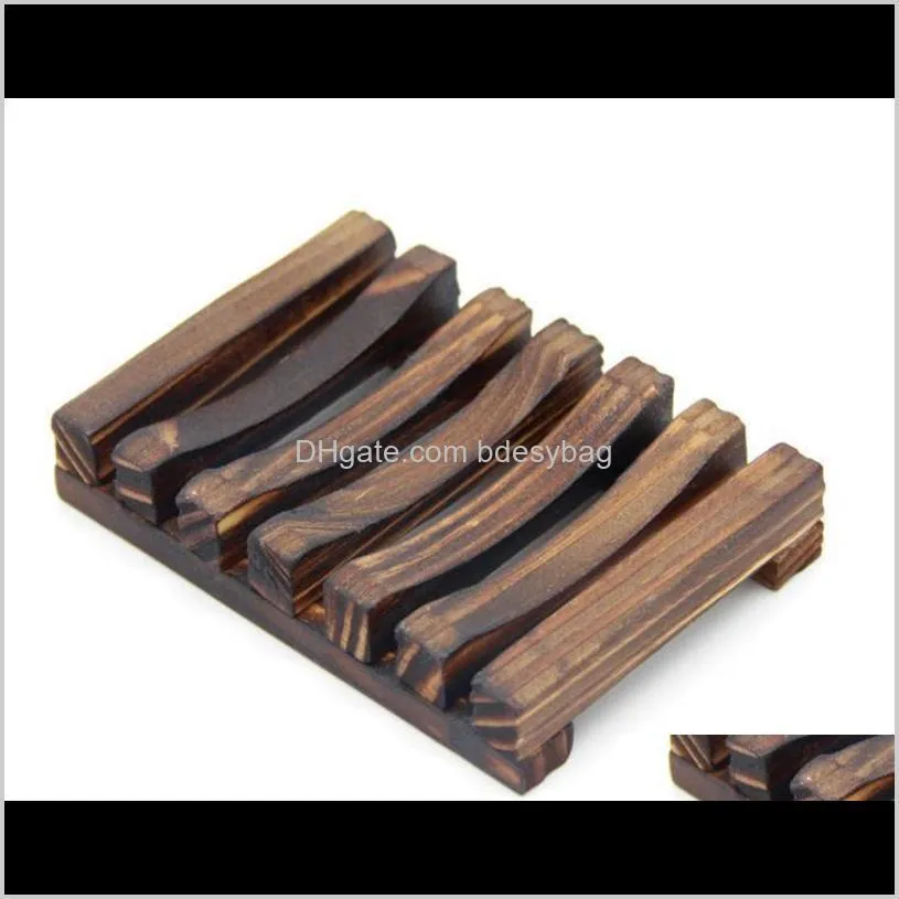 natural bamboo wood soap dishes wooden soap tray holder storage rack plate box container bath soap holder