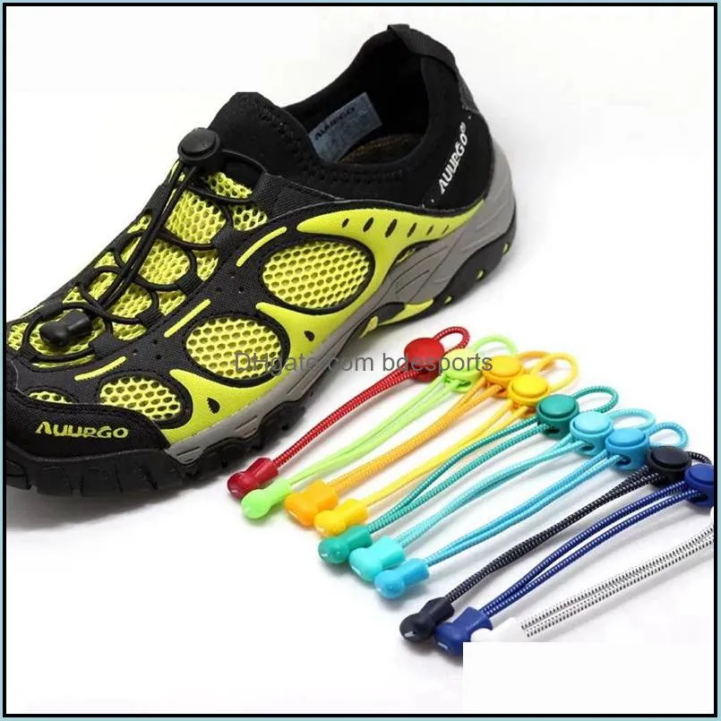 10pic Self-Locking Shoelaces Elastic No-tie Shoestrings for Running Jogging Triathlon Sports Fitness Training