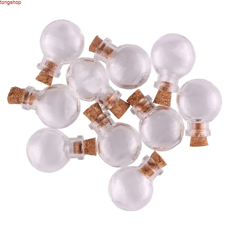 50pcs Transparent oblate Glass Bottle Jars Vials Wishing Cute Art Bottles with Corks Stopper DIY craft giftgoods