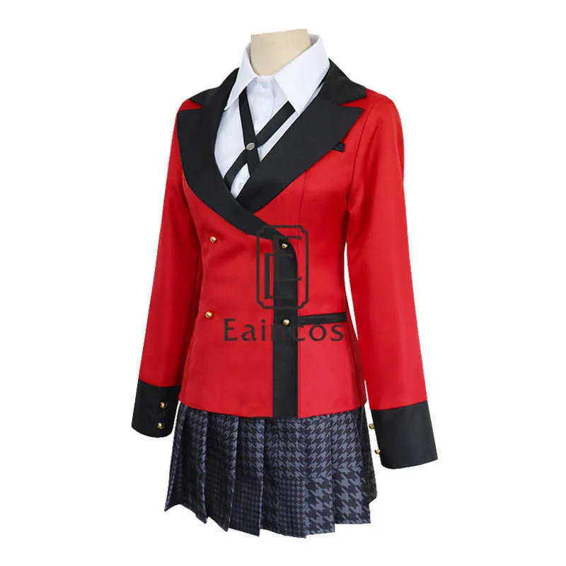 Anime Kakegurui Kirari Momobami Cosplay Costume di Carnevale di Halloween Donne Ragazze Uniforme Scolastica Tute Parrucca Y0913