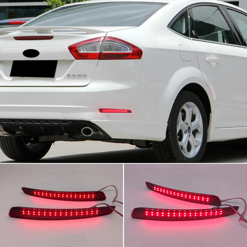 フォードMondeo Fusionのための2pcs 411 2012 2013 LED後部バンパーリフレクターブレーキライトカースタイリングテールライト警告ライト