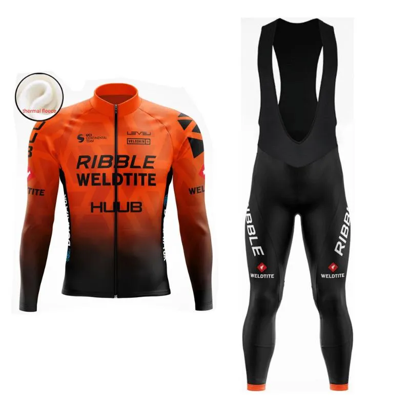 레이싱 세트 2021 겨울 Huub ribble weldtite 저지 20D 사이클링 착용 Ropa Ciclismo Mens 열 플리스 프로 자전거 타이틀러 퀼트