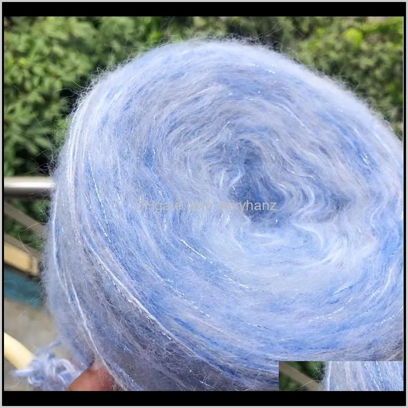 Vêtements Tissu Vêtements Drop Delivery 2021 550G Haute Qualité Laine Mohair Fil Clignotant Bricolage Hiver Écharpe Châle Pull Ligne Tricot À La Main Doux