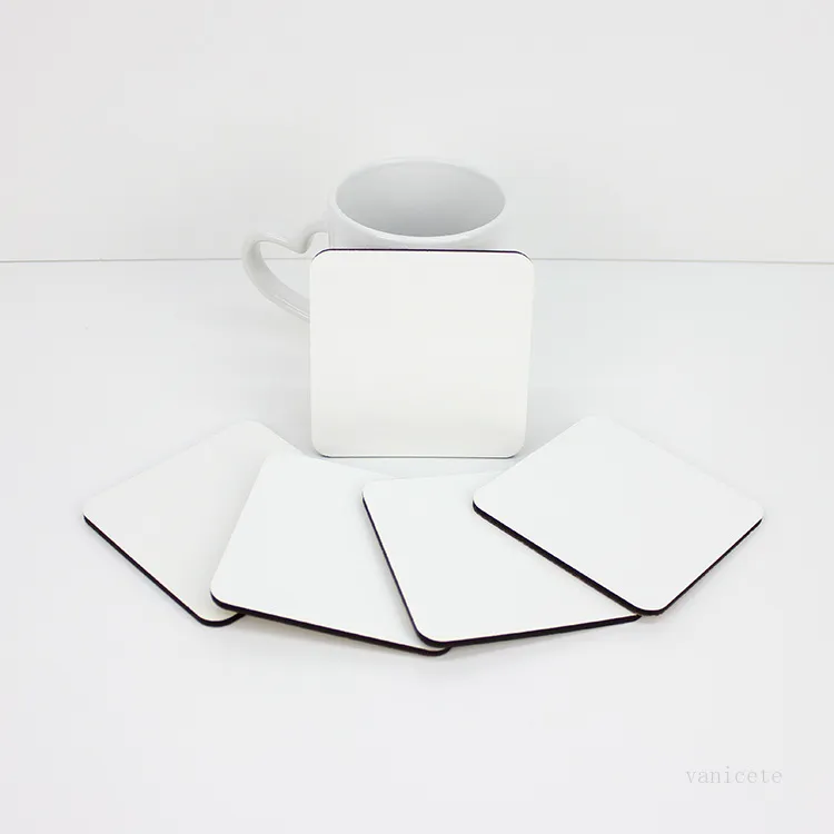 Sublimação Square Cup tapete em branco cortiça madeira isolamento térmico coaster material MDF material doméstico festa festa favor 9.5 * 9.5cm t2i51977