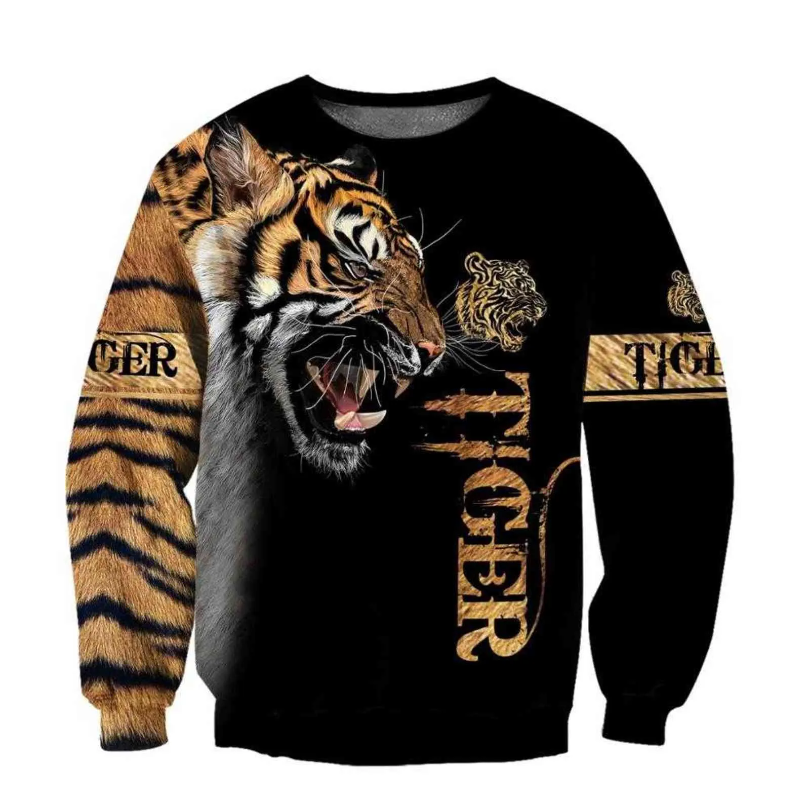 Tiger print online hoodie men's
