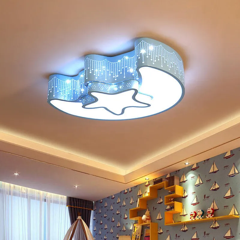 Plafonnier led demi-lune étoile créative, 24W, 85-265V, luminaire décoratif d'intérieur, idéal pour une chambre d'enfant