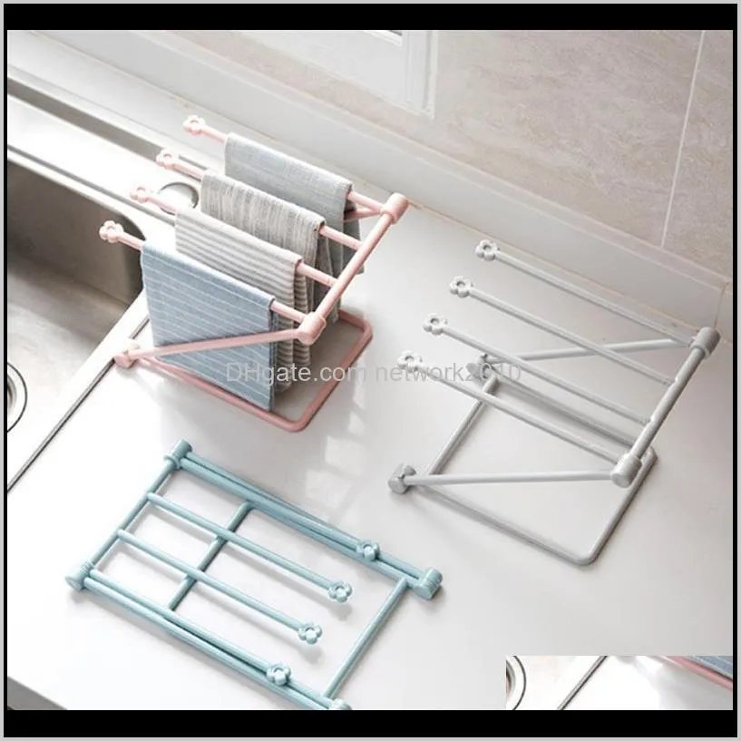 folding towel rack kitchen sink washing towel rag storage rack water cup drainer holder kitchen fast drying hanging storage rack