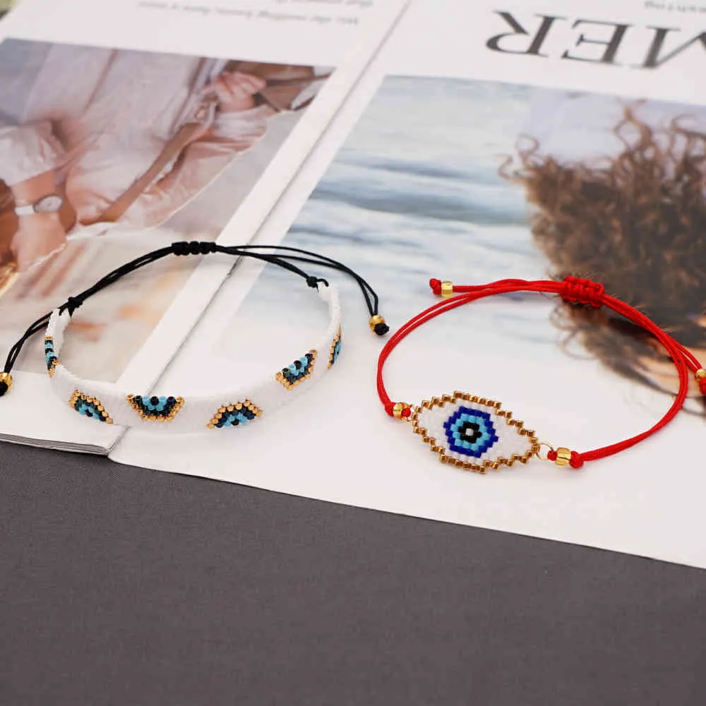 Go2Boho Miyuki Armband Set Turkse kwaadaardige armbanden Griekse oog Pulsera femme 2021 kralen geweven sieraden vrouwen cadeau voor haar