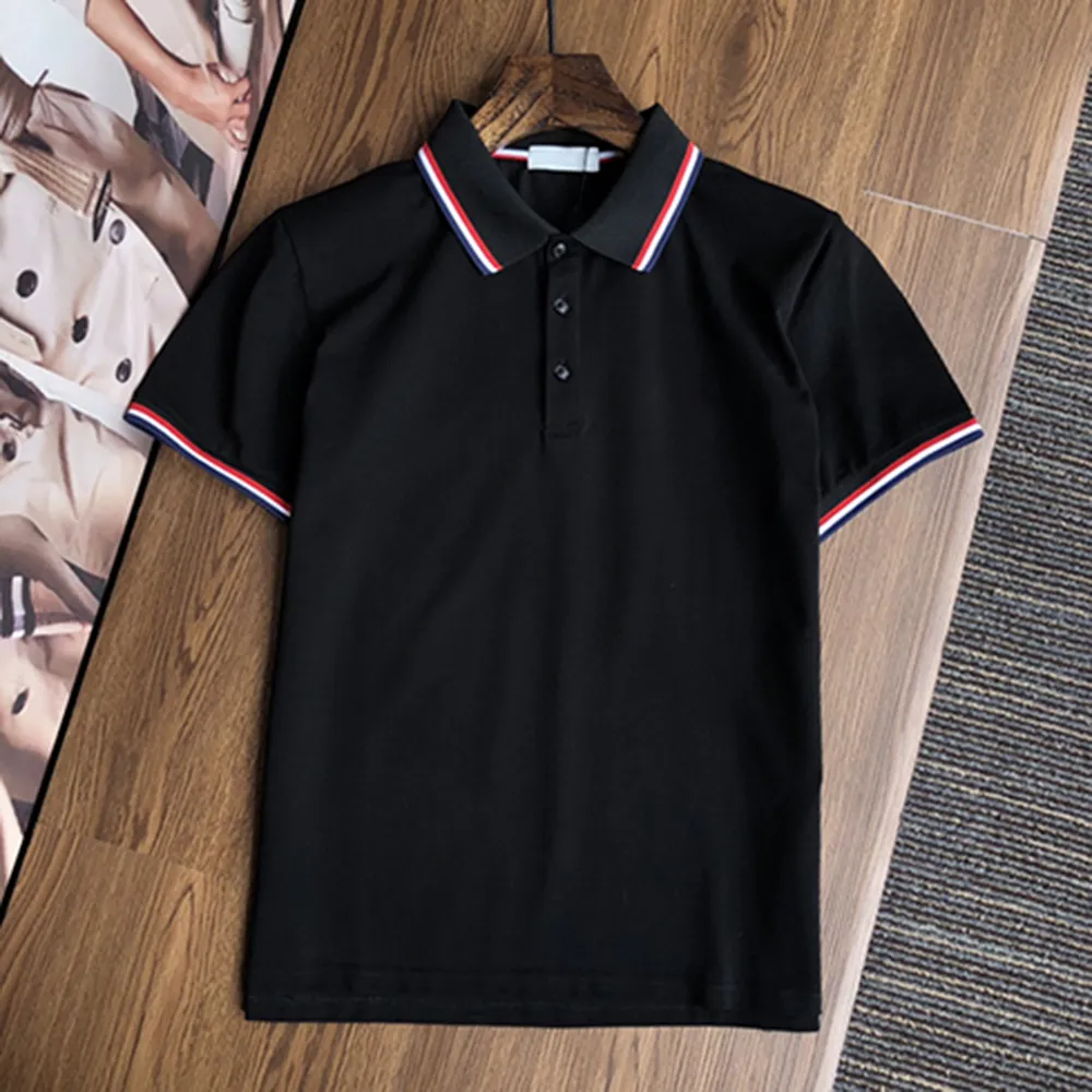 Marca de luxo masculina designer polo camiseta moda verão respirável manga curta lapela top casual