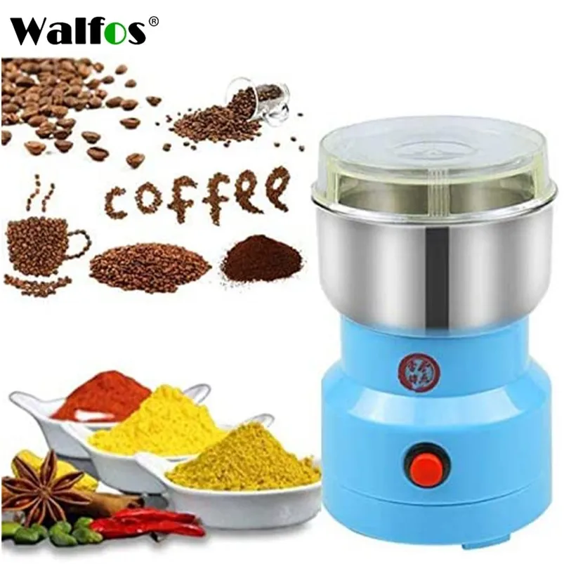 Walfos Mini Electric Food Chopper Processor Mixer Blender Peppar Vitlök Kvarter Kaffe Grinder Extreme Speed ​​Kök 210611